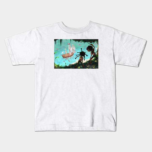 Friky - Landing Kids T-Shirt by Friky